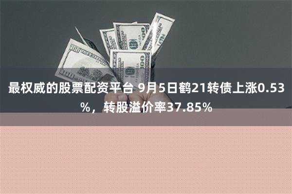 最权威的股票配资平台 9月5日鹤21转债上涨0.53%，转股溢价率37.85%